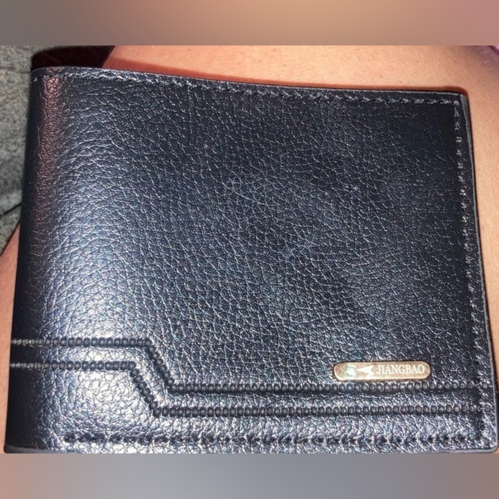 Black Leather faux Wallet. NWT.